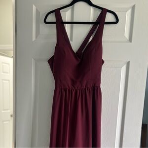 V-Neck Maxi Dress in Burgundy